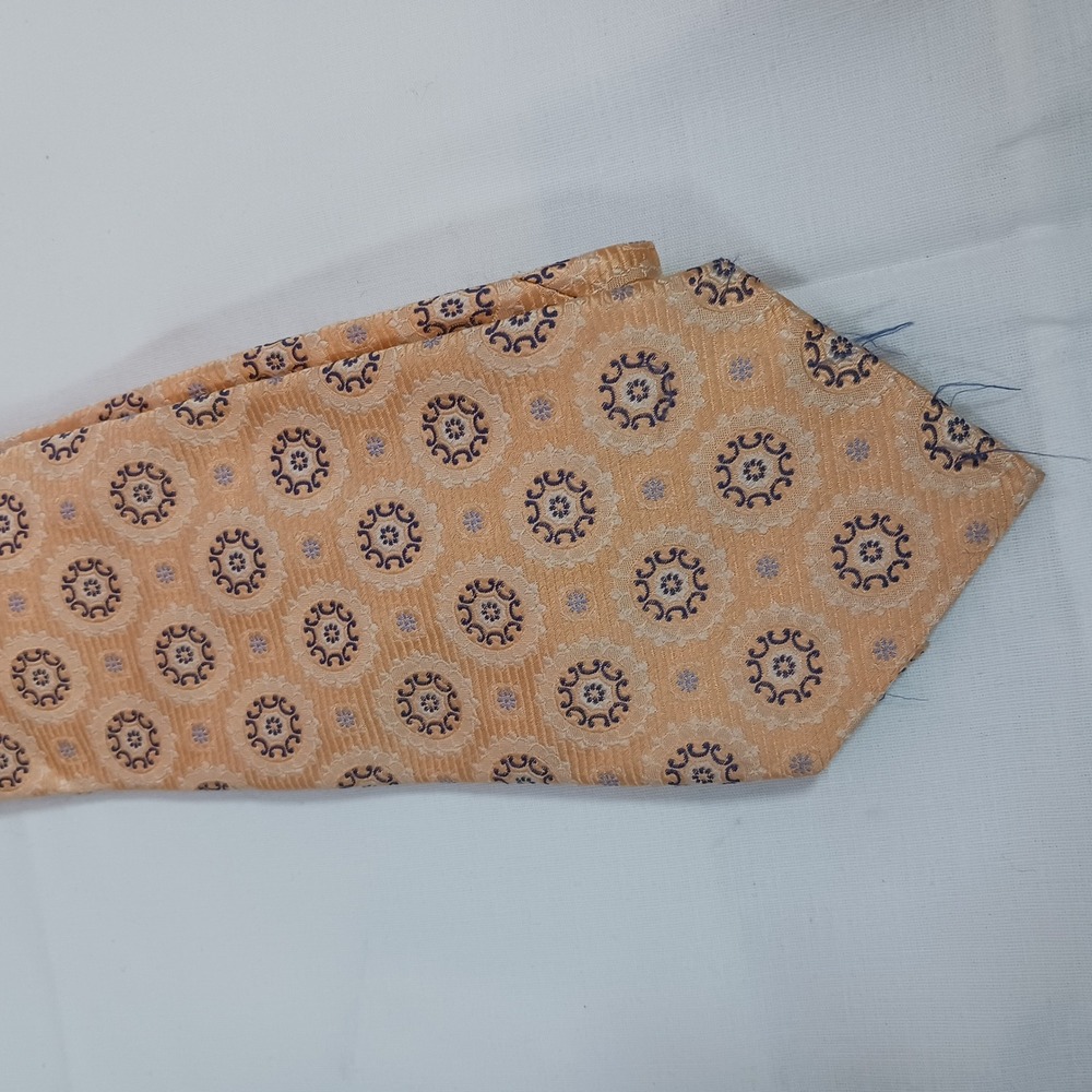 Burma Bibas Necktie Mens OS Peach Good Silk Medallion Geometric Jacquard